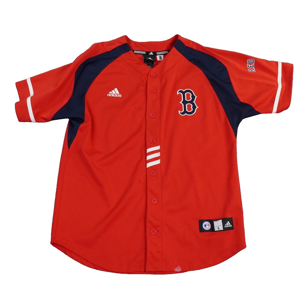 Boston Red Sox Adidas Jersey Youth Large 14-16 Red MLB Dustin Pedroia 15 Fenway